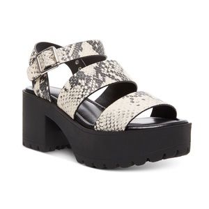 NIB Madden Girl Chunky Snake Skin Platform Sandals